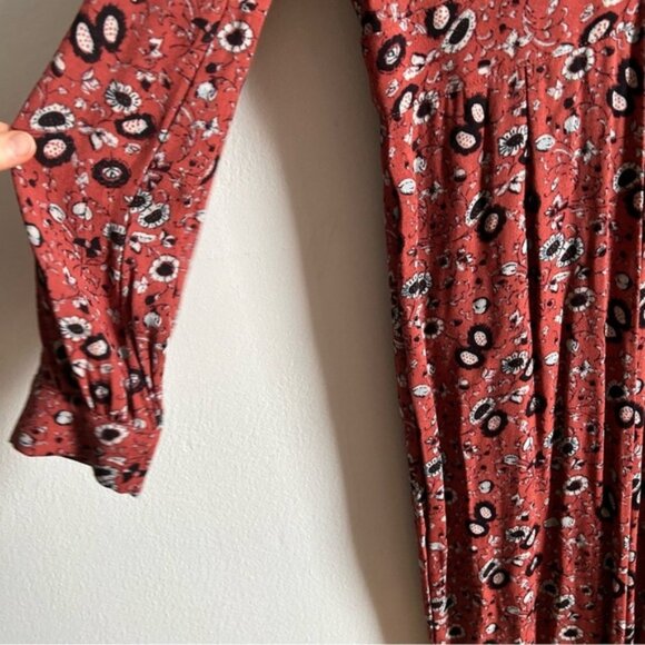 Free People Sz 8 Some Like It Hot Floral  Long Sleeves Jumpsuits - Picture 5 of 14